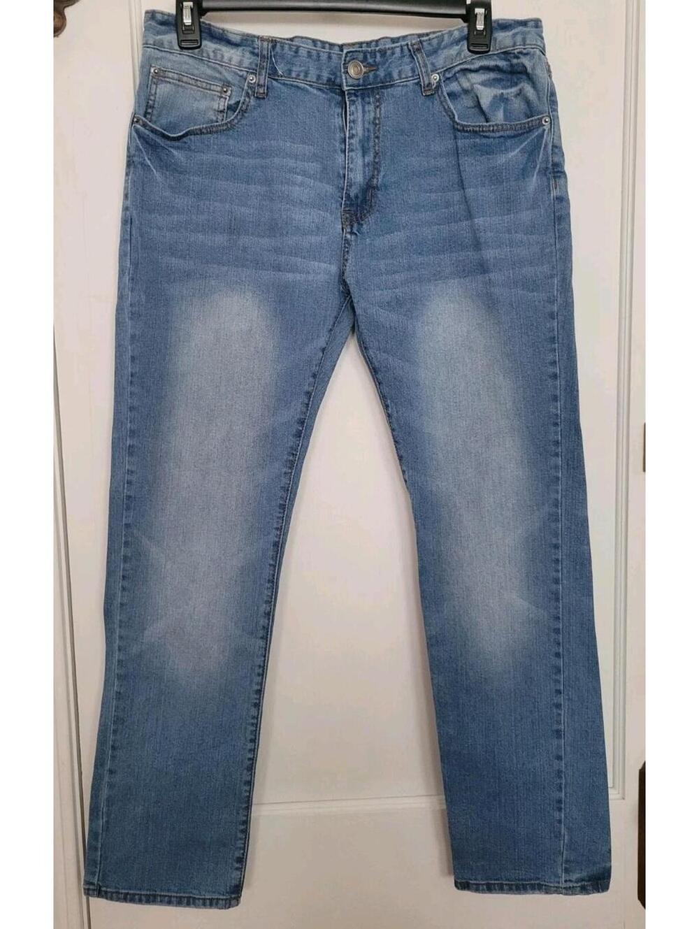 Carbon Super Flex Men’s Jeans 36x32 Blue Straight Leg Stretch Denim